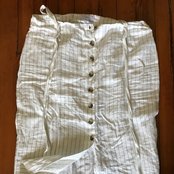 Striped tie button down maxi skirt - Picture 3 of 4